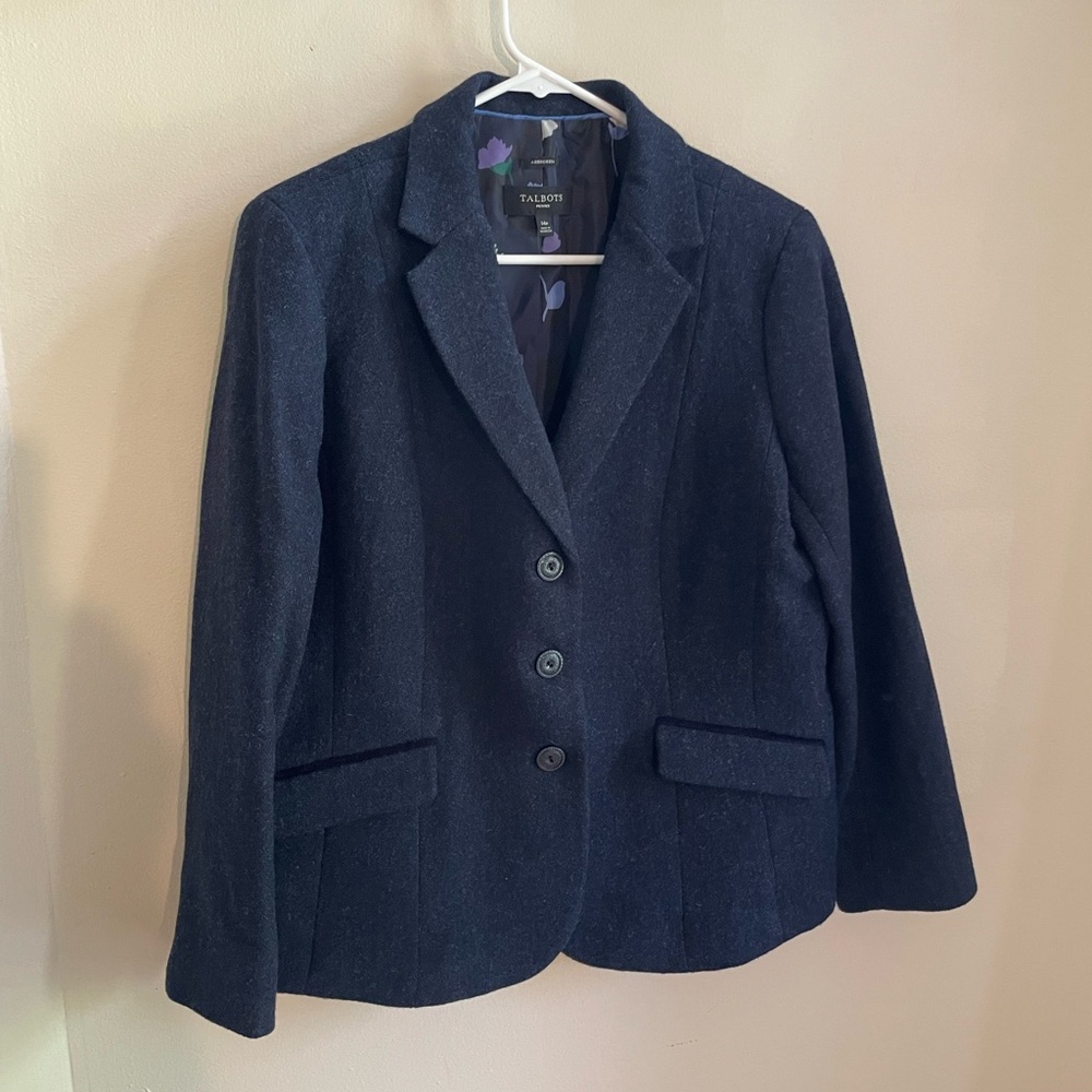 Talbots Navy Wool Blazer - Size 14p